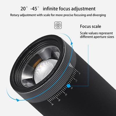 Adjustable Aluminum Zoomable LED Track Spotlight - Industrial Cylinder Semi-Flush Mount Ceiling Light For Home Office