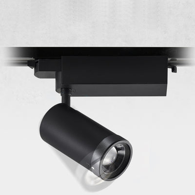 Adjustable Aluminum Zoomable LED Track Spotlight - Industrial Cylinder Semi-Flush Mount Ceiling Light For Home Office