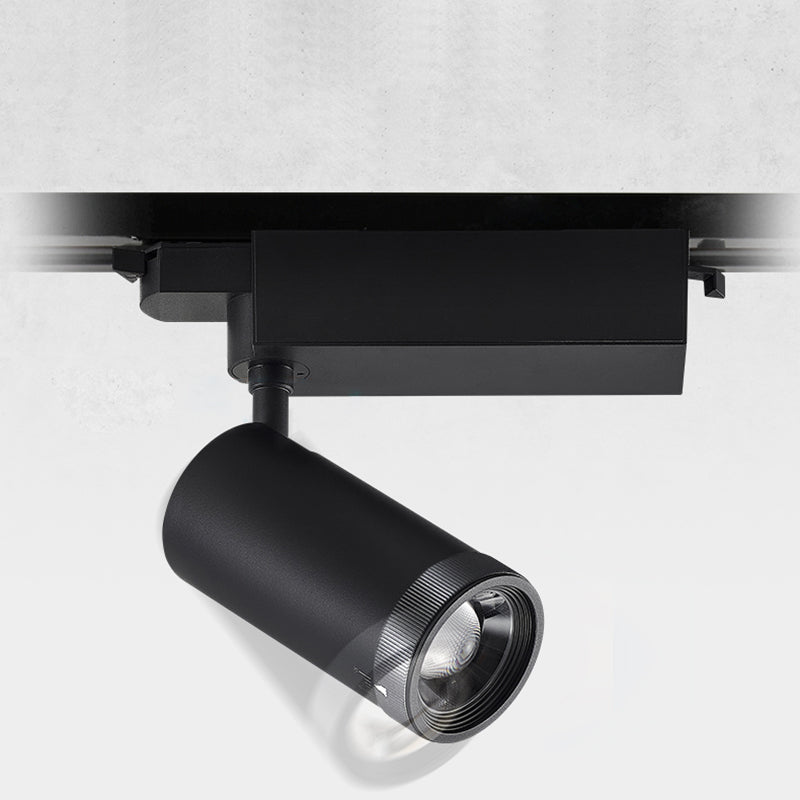 Adjustable Aluminum Zoomable LED Track Spotlight - Industrial Cylinder Semi-Flush Mount Ceiling Light For Home Office