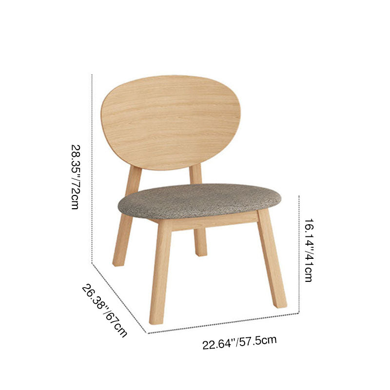 Modern Minimalist Beech Wood Lounge Chair - Oval Backrest Upholstered Sponge Cushion Chair For Living Room
