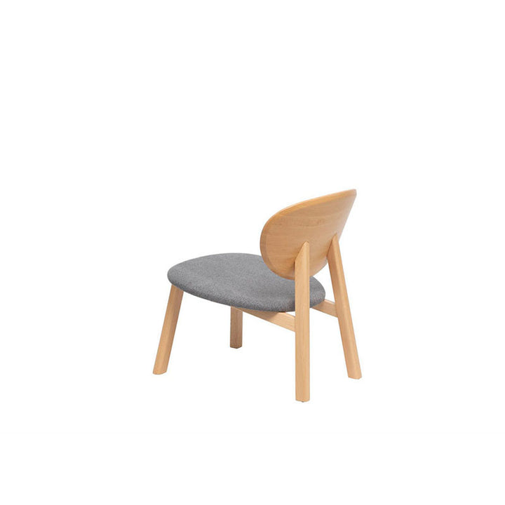 Modern Minimalist Beech Wood Lounge Chair - Oval Backrest Upholstered Sponge Cushion Chair For Living Room