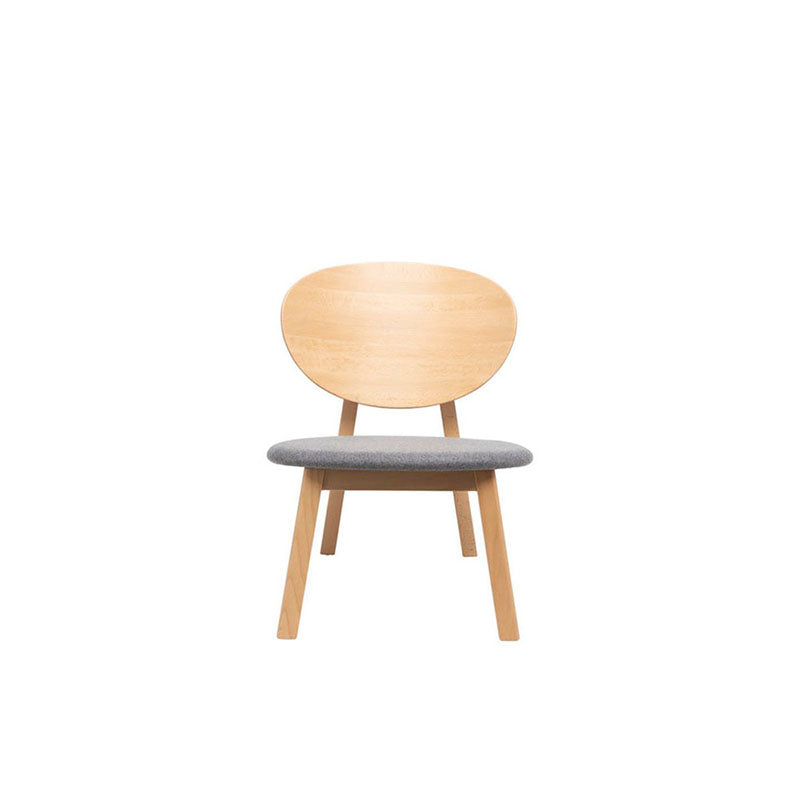 Modern Minimalist Beech Wood Lounge Chair - Oval Backrest Upholstered Sponge Cushion Chair For Living Room