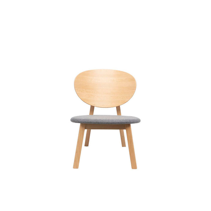 Modern Minimalist Beech Wood Lounge Chair - Oval Backrest Upholstered Sponge Cushion Chair For Living Room