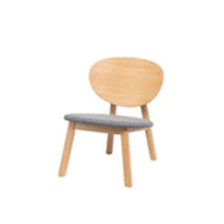 Modern Minimalist Beech Wood Lounge Chair - Oval Backrest Upholstered Sponge Cushion Chair For Living Room