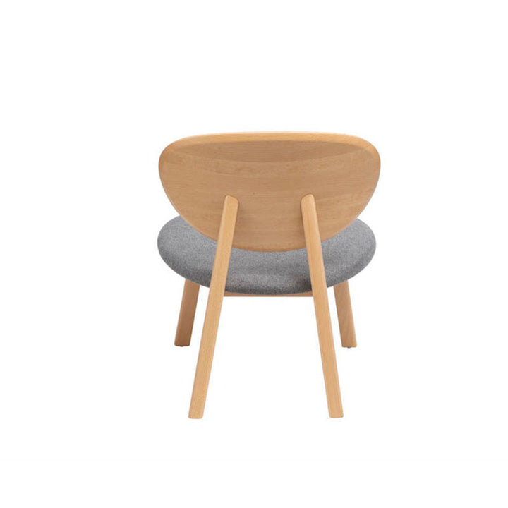 Modern Minimalist Beech Wood Lounge Chair - Oval Backrest Upholstered Sponge Cushion Chair For Living Room