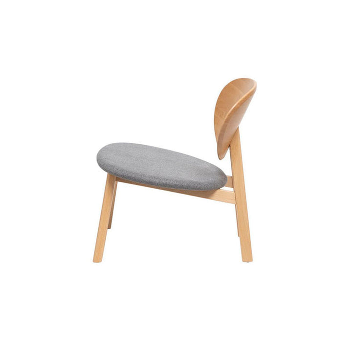 Modern Minimalist Beech Wood Lounge Chair - Oval Backrest Upholstered Sponge Cushion Chair For Living Room