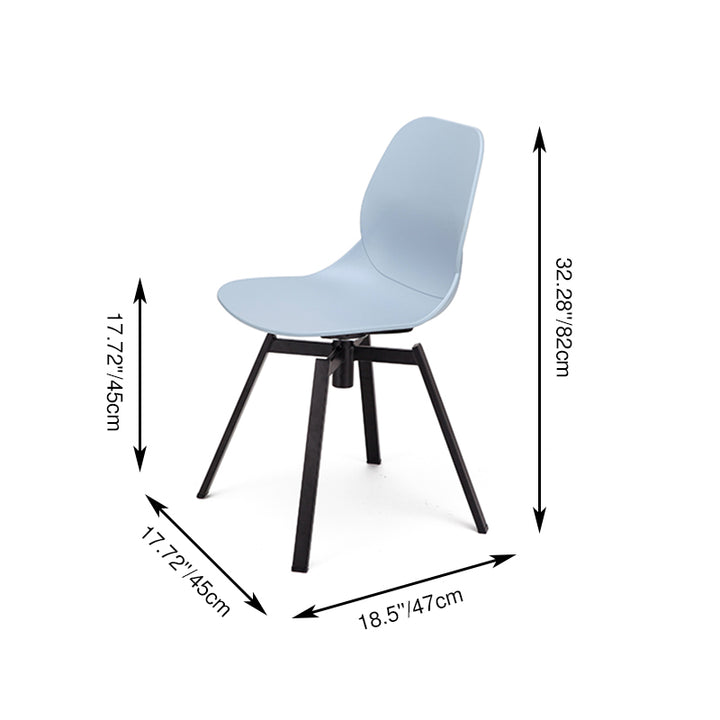 Modern Minimalist 360° Swivel Dining Chair - PP Seat And Black Metal Base Chair For Dining Room