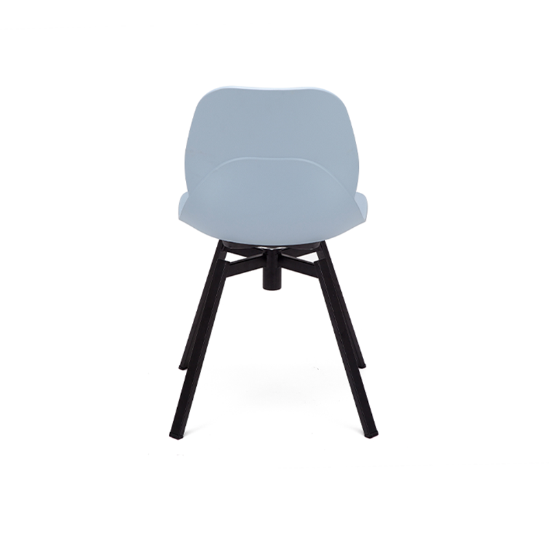Modern Minimalist 360° Swivel Dining Chair - PP Seat And Black Metal Base Chair For Dining Room