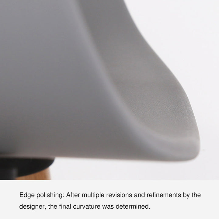 Modern Minimalist PP Seat Back Integrated Arms Steel Base Dining Chair - Ergonomic Curved Back Chair For Dining Room
