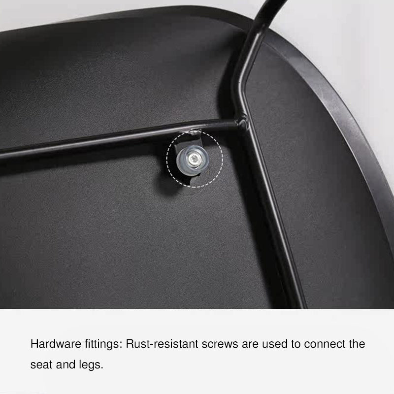 Modern Minimalist PP Seat Back Integrated Arms Steel Base Dining Chair - Ergonomic Curved Back Chair For Dining Room