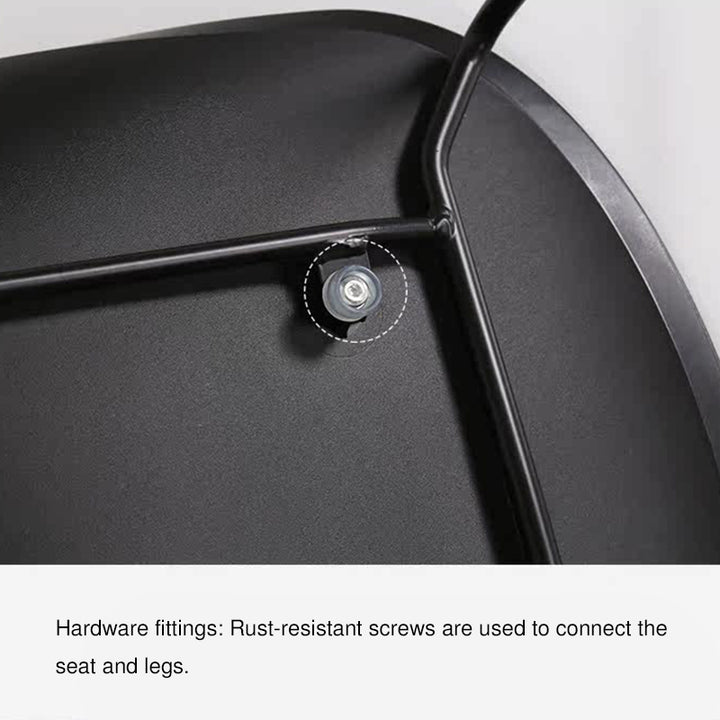 Modern Minimalist PP Seat Back Integrated Arms Steel Base Dining Chair - Ergonomic Curved Back Chair For Dining Room
