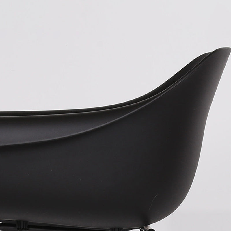 Modern Minimalist PP Seat Back Integrated Arms Steel Base Dining Chair - Ergonomic Curved Back Chair For Dining Room