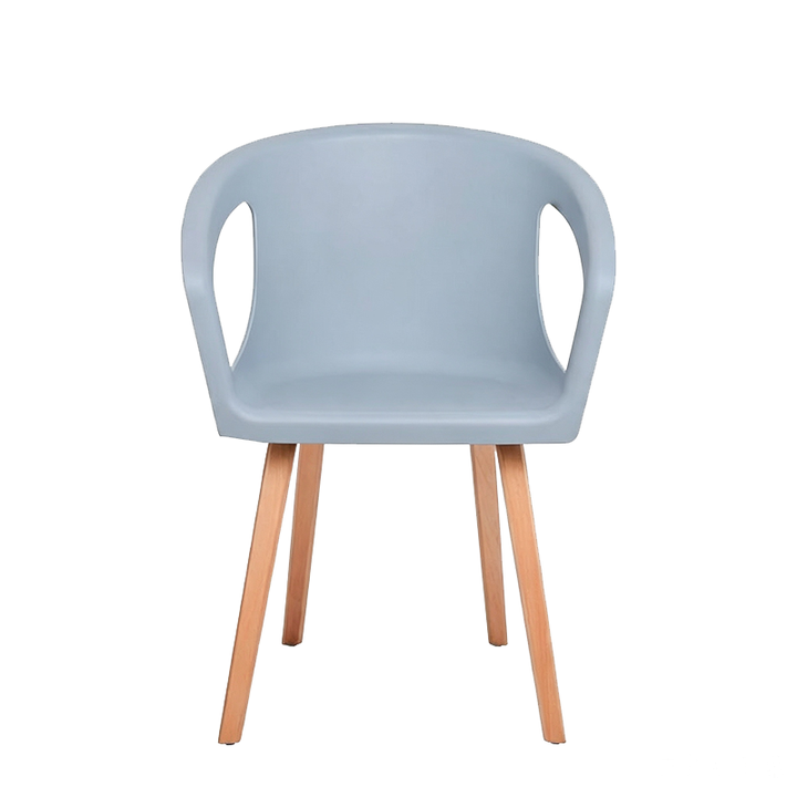 Modern Minimalist PP Beech Plywood Legs Dining Chair - Wraparound Arms Open Side Design Chair For Dining Room