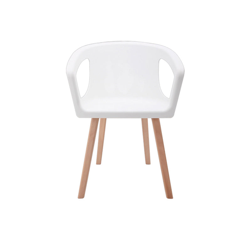Modern Minimalist PP Beech Plywood Legs Dining Chair - Wraparound Arms Open Side Design Chair For Dining Room