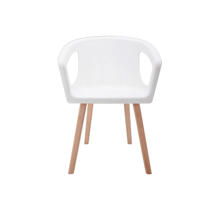 Modern Minimalist PP Beech Plywood Legs Dining Chair - Wraparound Arms Open Side Design Chair For Dining Room