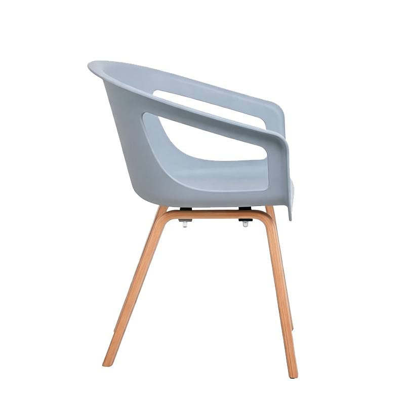 Modern Minimalist PP Beech Plywood Legs Dining Chair - Wraparound Arms Open Side Design Chair For Dining Room
