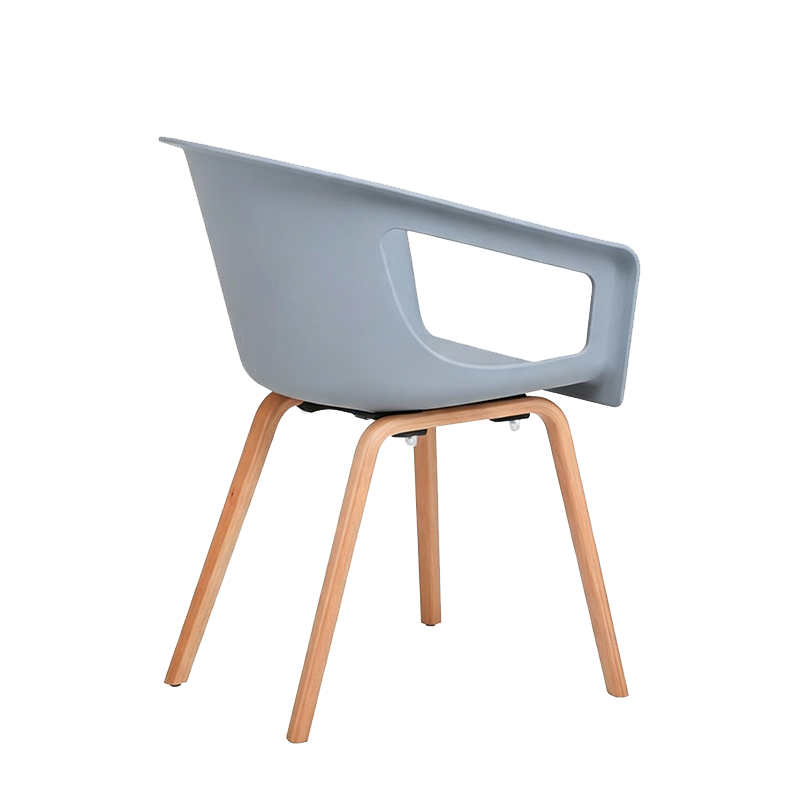 Modern Minimalist PP Beech Plywood Legs Dining Chair - Wraparound Arms Open Side Design Chair For Dining Room