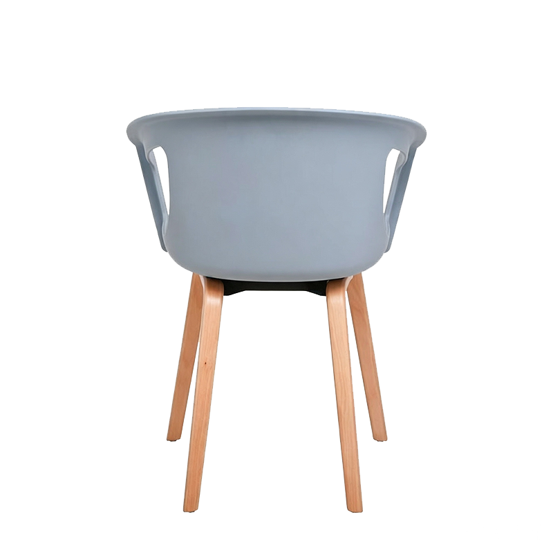 Modern Minimalist PP Beech Plywood Legs Dining Chair - Wraparound Arms Open Side Design Chair For Dining Room