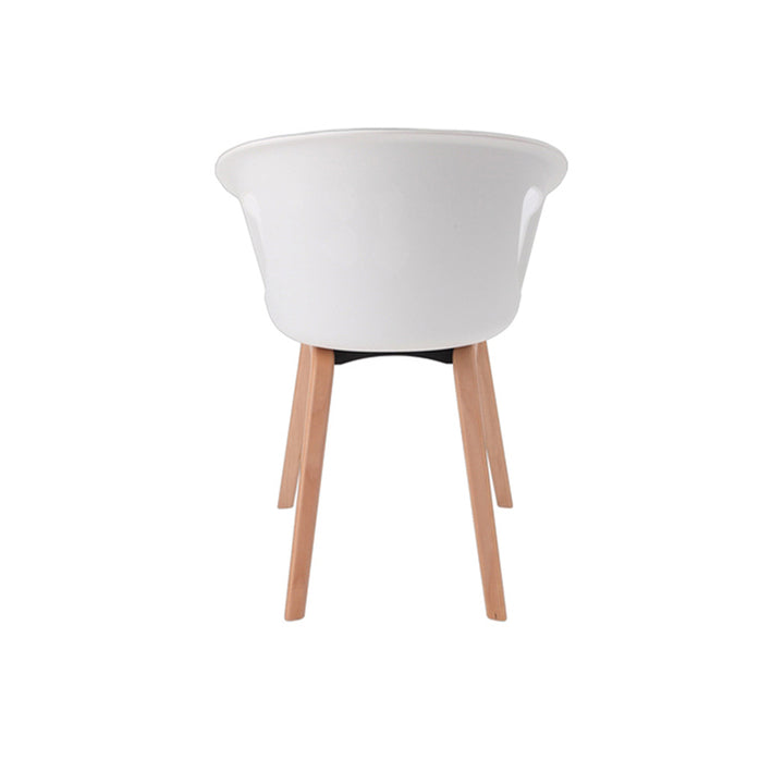 Modern Minimalist PP Beech Plywood Legs Dining Chair - Wraparound Arms Open Side Design Chair For Dining Room