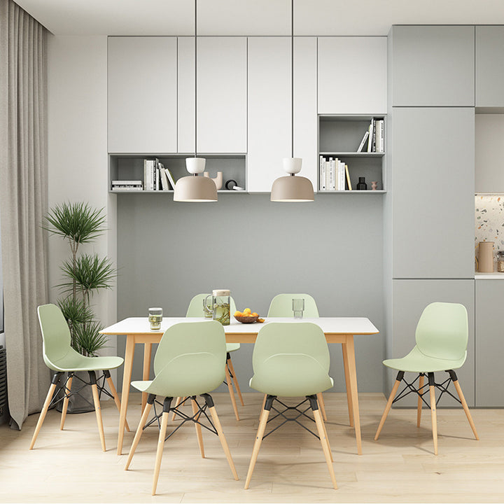 Modern Minimalist PP Beech Wood Legs Dining Chair - Curved Reinforced Steel Support Chair For Dining Room