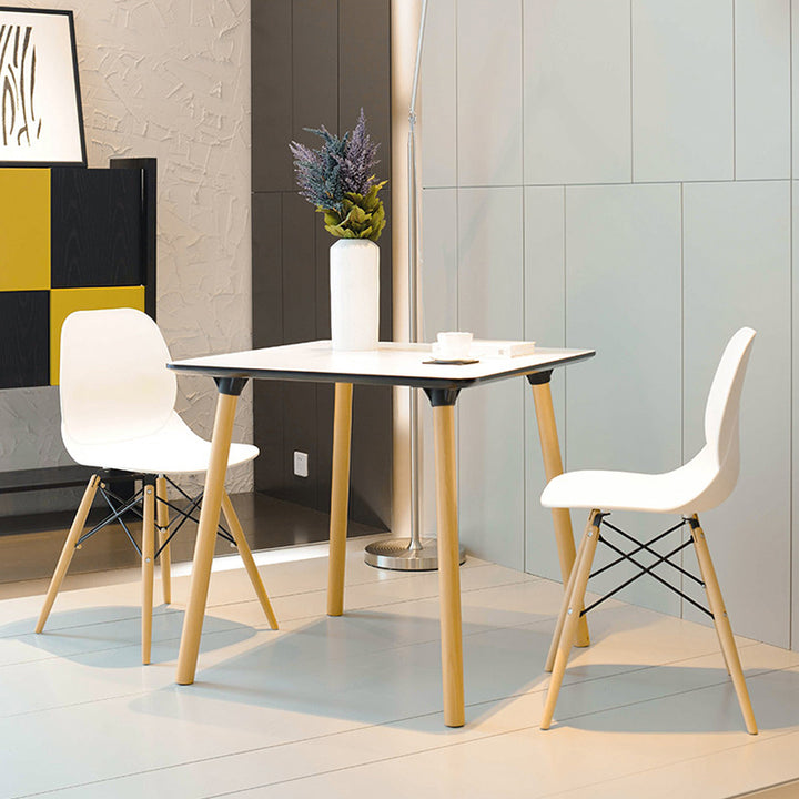 Modern Minimalist PP Beech Wood Legs Dining Chair - Curved Reinforced Steel Support Chair For Dining Room