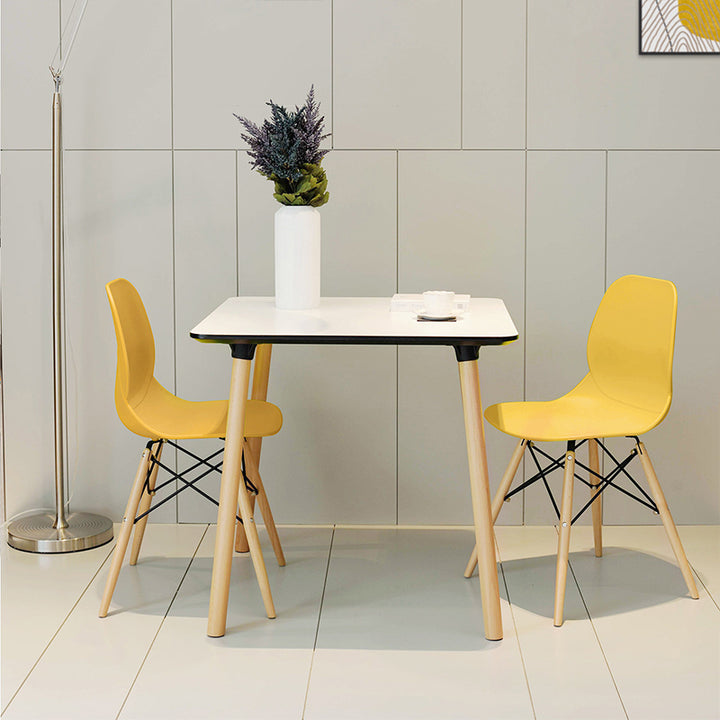 Modern Minimalist PP Beech Wood Legs Dining Chair - Curved Reinforced Steel Support Chair For Dining Room