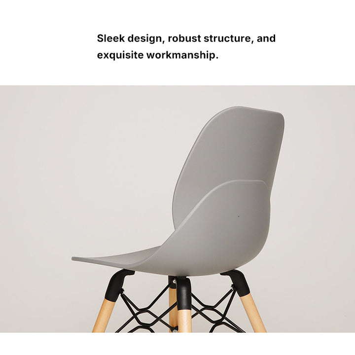 Modern Minimalist PP Beech Wood Legs Dining Chair - Curved Reinforced Steel Support Chair For Dining Room