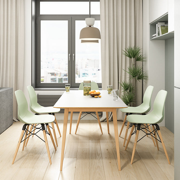 Modern Minimalist PP Beech Wood Legs Dining Chair - Curved Reinforced Steel Support Chair For Dining Room
