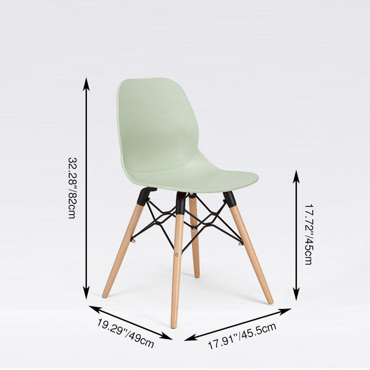 Modern Minimalist PP Beech Wood Legs Dining Chair - Curved Reinforced Steel Support Chair For Dining Room