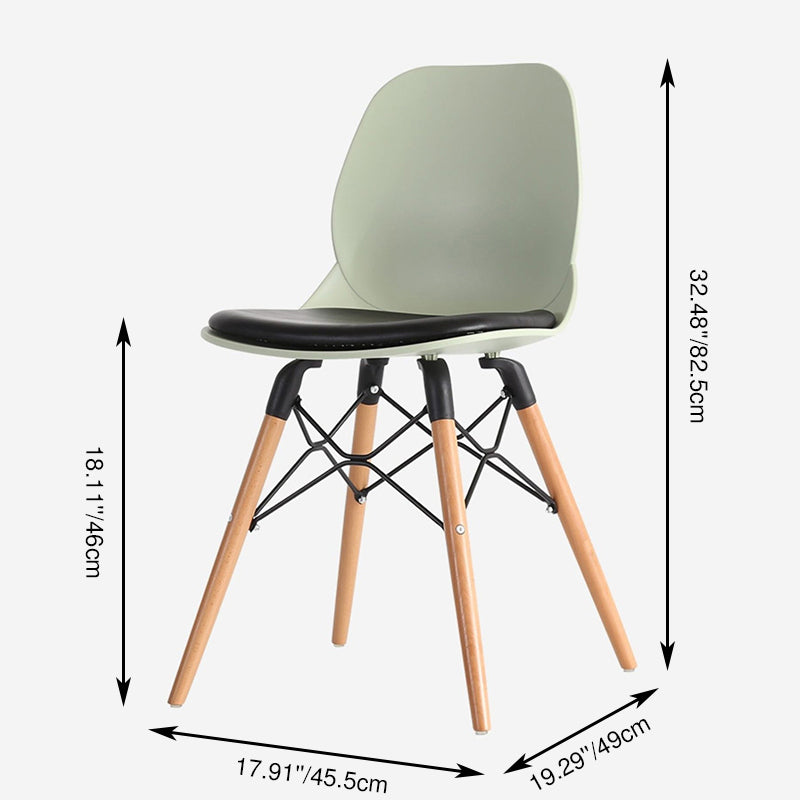 Contemporary Scandinavian PP Beech Wood Legs Chair - Upholstered Seat Cross Support Dining Chair For Dining Room