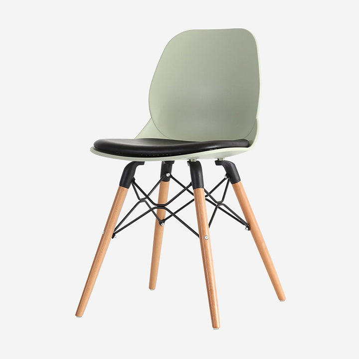Contemporary Scandinavian PP Beech Wood Legs Chair - Upholstered Seat Cross Support Dining Chair For Dining Room