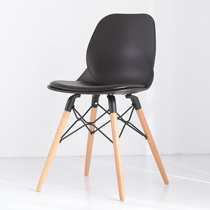 Contemporary Scandinavian PP Beech Wood Legs Chair - Upholstered Seat Cross Support Dining Chair For Dining Room