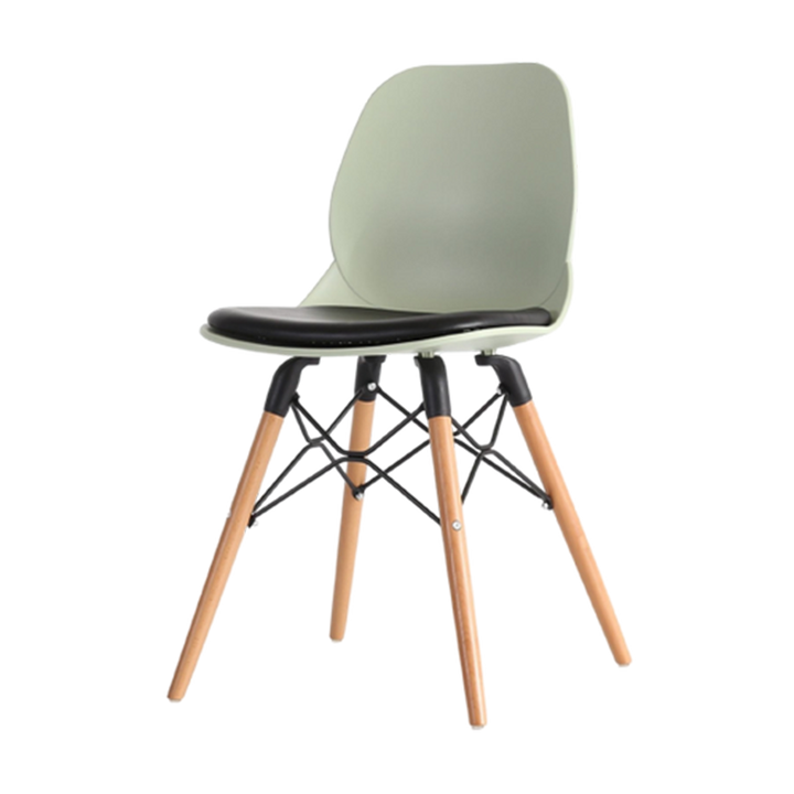 Contemporary Scandinavian PP Beech Wood Legs Chair - Upholstered Seat Cross Support Dining Chair For Dining Room