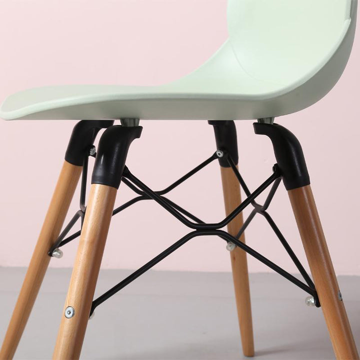 Contemporary Scandinavian PP Beech Wood Legs Chair - Upholstered Seat Cross Support Dining Chair For Dining Room