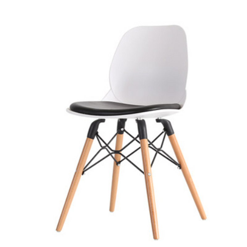 Contemporary Scandinavian PP Beech Wood Legs Chair - Upholstered Seat Cross Support Dining Chair For Dining Room