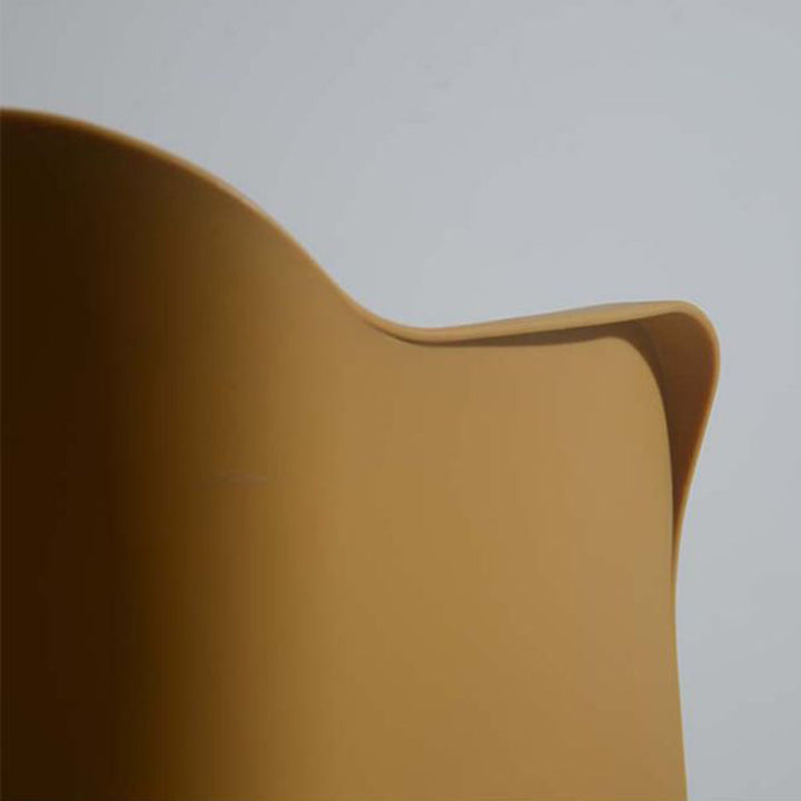 Modern PP Shell Beech Wood Legs Dining Armchair - Minimalist Upholstered Dining Chair With Backrest For Dining Room