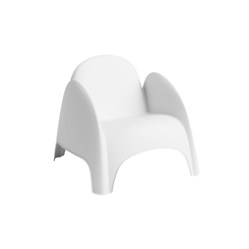Modern Minimalist Sculptural PP Accent Chair - Curved Barrel Backrest &amp; Integrated Armrest Lounge Chair For Living Room