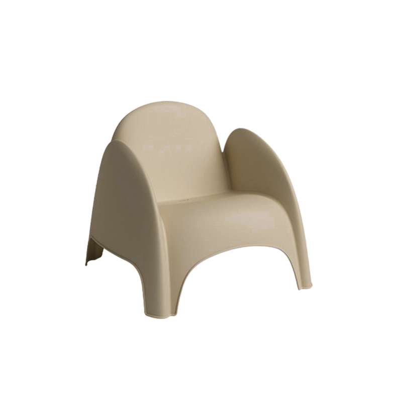 Modern Minimalist Sculptural PP Accent Chair - Curved Barrel Backrest &amp; Integrated Armrest Lounge Chair For Living Room