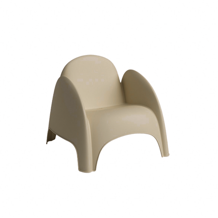 Modern Minimalist Sculptural PP Accent Chair - Curved Barrel Backrest &amp; Integrated Armrest Lounge Chair For Living Room