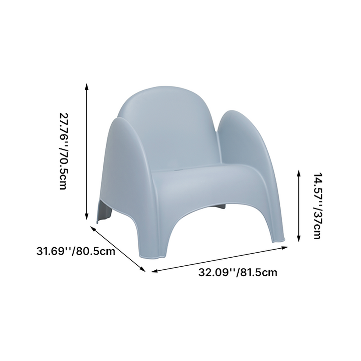 Modern Minimalist Sculptural PP Accent Chair - Curved Barrel Backrest &amp; Integrated Armrest Lounge Chair For Living Room