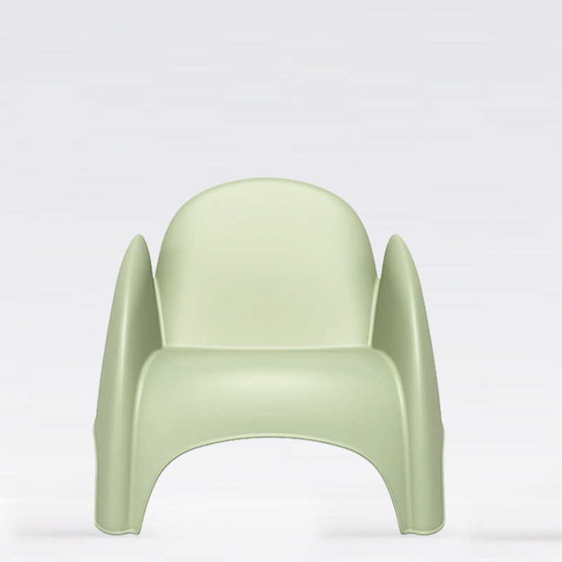 Modern Minimalist Sculptural PP Accent Chair - Curved Barrel Backrest &amp; Integrated Armrest Lounge Chair For Living Room