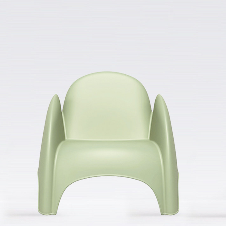 Modern Minimalist Sculptural PP Accent Chair - Curved Barrel Backrest &amp; Integrated Armrest Lounge Chair For Living Room