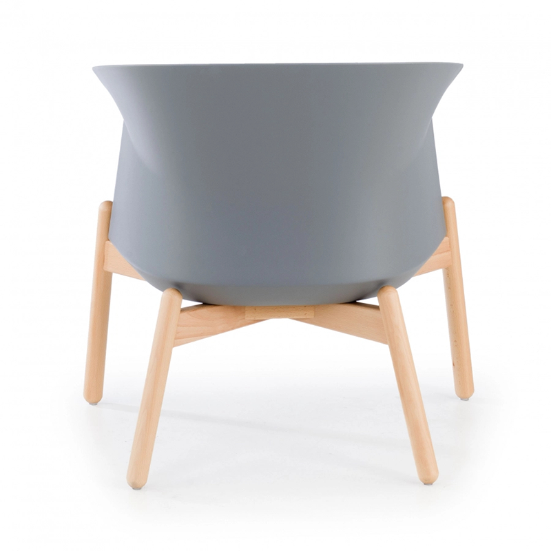 Contemporary Scandinavian Accent Chair - Upholstered Seat &amp; Beech Wood Legs Dining Chair For Dining Room