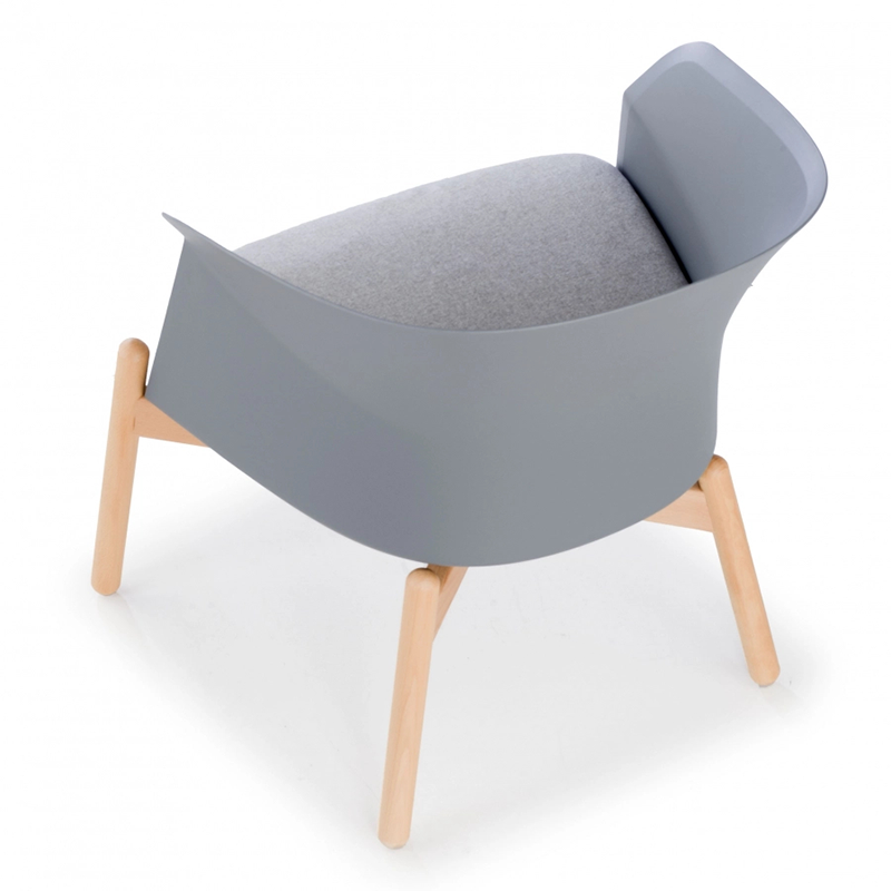 Contemporary Scandinavian Accent Chair - Upholstered Seat &amp; Beech Wood Legs Dining Chair For Dining Room