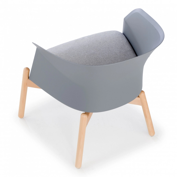 Contemporary Scandinavian Accent Chair - Upholstered Seat &amp; Beech Wood Legs Dining Chair For Dining Room