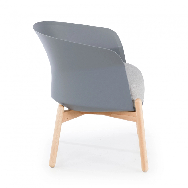 Contemporary Scandinavian Accent Chair - Upholstered Seat &amp; Beech Wood Legs Dining Chair For Dining Room