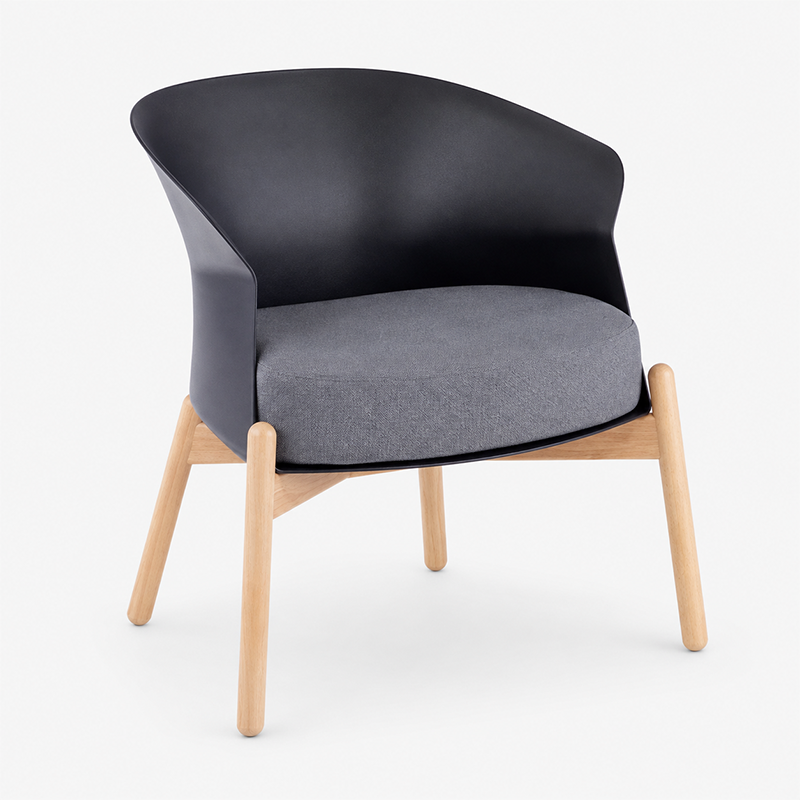Contemporary Scandinavian Accent Chair - Upholstered Seat &amp; Beech Wood Legs Dining Chair For Dining Room