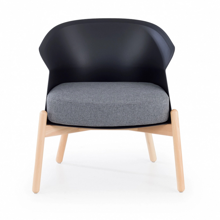 Contemporary Scandinavian Accent Chair - Upholstered Seat &amp; Beech Wood Legs Dining Chair For Dining Room