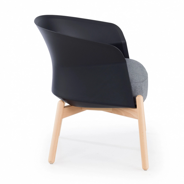 Contemporary Scandinavian Accent Chair - Upholstered Seat &amp; Beech Wood Legs Dining Chair For Dining Room