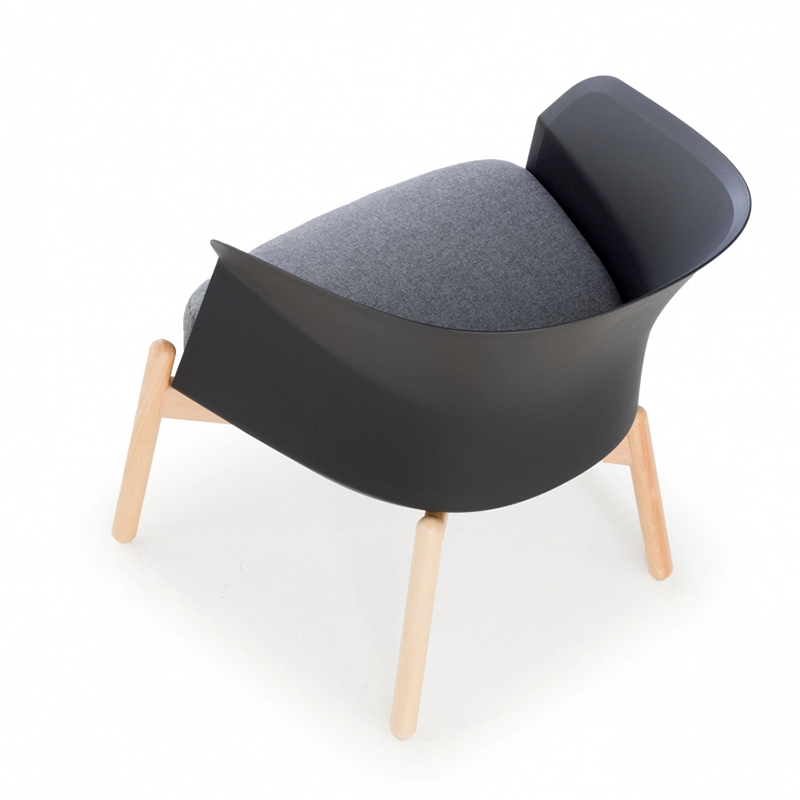 Contemporary Scandinavian Accent Chair - Upholstered Seat &amp; Beech Wood Legs Dining Chair For Dining Room